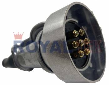 ENCHUFE PARA ACOPLADO ROYALTEK TIPO TRILER DE 7 CONTACTOS / BASE 74 MM (METALICA) - COMPLETO TOMA Y ENCHUFE ---